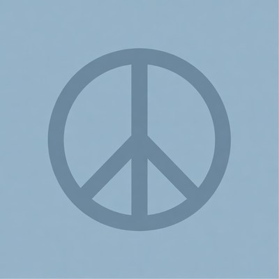 Peace symbol on a blue background
