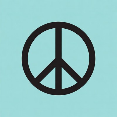 Peace sign on a blue background