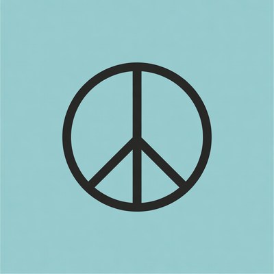 Symbol representing peace on blue background
