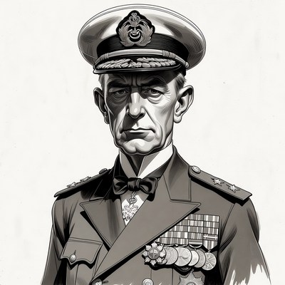 Military officer in formal uniform