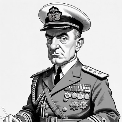 Historical military figure in uniform