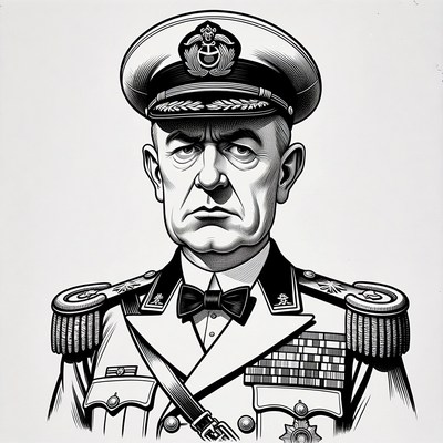 Portrait of military figure in uniform