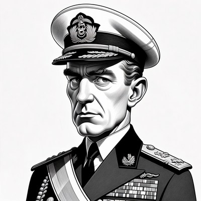 Portrait of a military leader in uniform