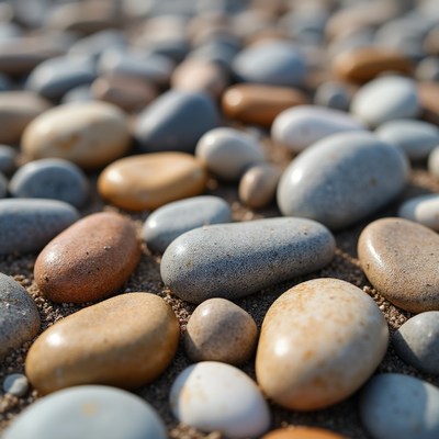 Colorful pebbles on the ground