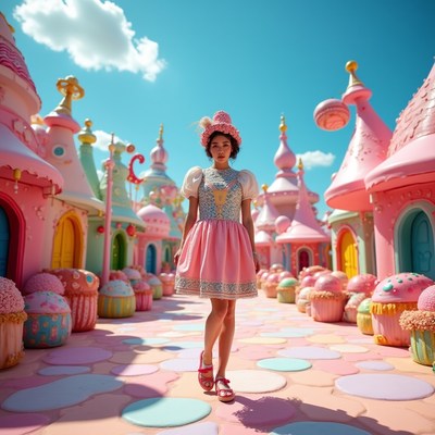 Cute dress in colorful town