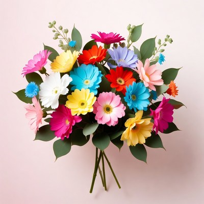 Colorful bouquet of paper flowers