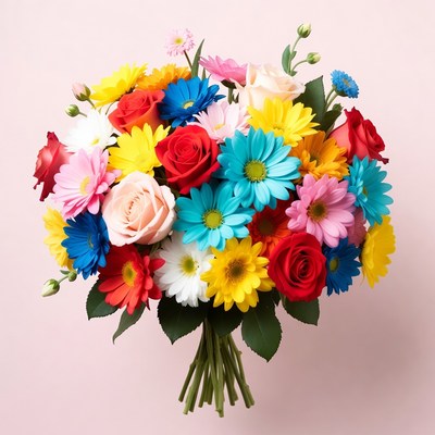 Colorful floral arrangement on display