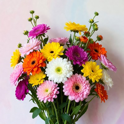 Colorful flowers in a bouquet