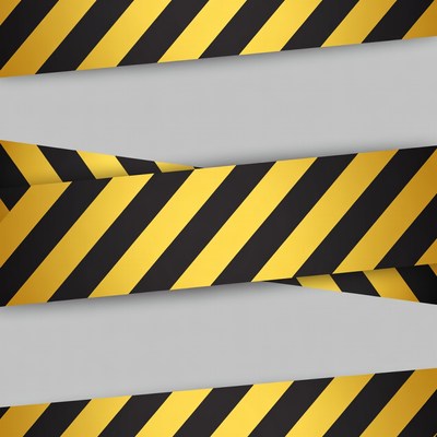 Warning tape in black and yellow pattern