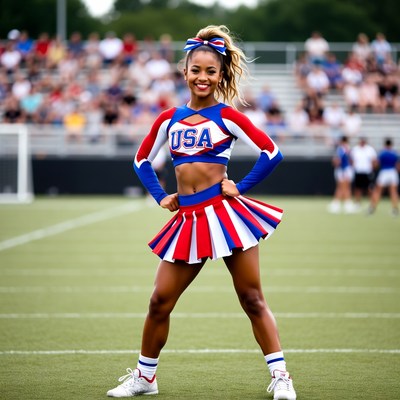 Cheerleader performing at sports event