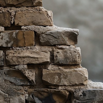 Stone structure at construction site