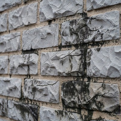 Close-up view of textured wall in daylight