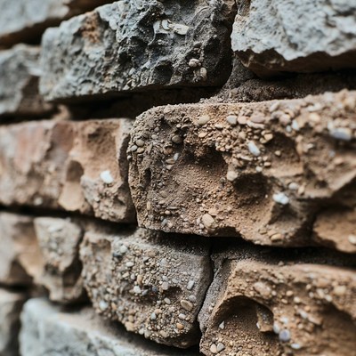Stone wall with rough texture