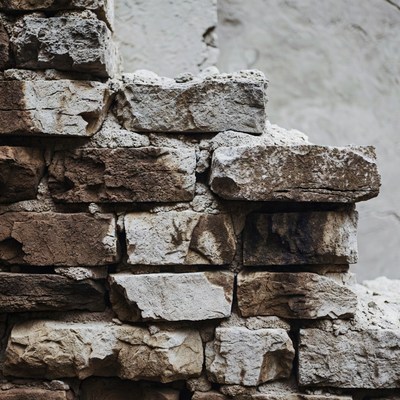Old stone wall with rough surface