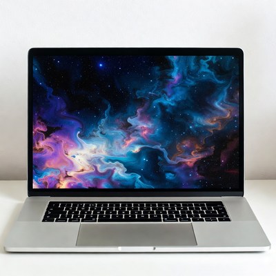 Colorful abstract design on laptop screen