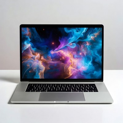 Colorful art displayed on a laptop screen