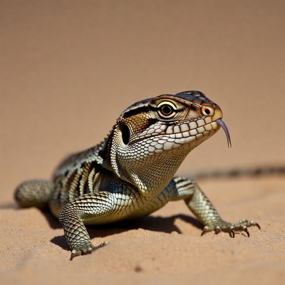 Lizard in the desert sand