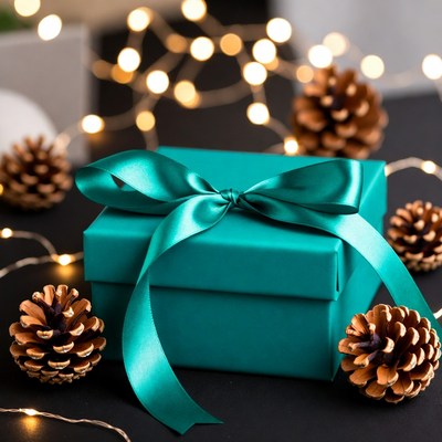 Gift box with decorations for holidays