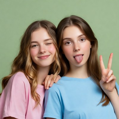 Friends posing together with expressions