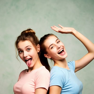 Two friends having fun together