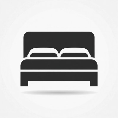 Simple black bed design with two pillows