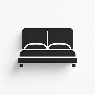 Simple bed design in black color