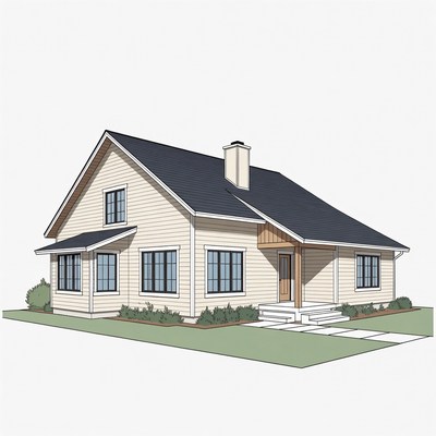 Modern house design with backyard layout