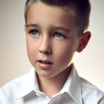 Young boy with blue eyes