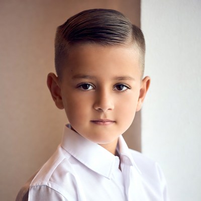 Young boy in formal shirt