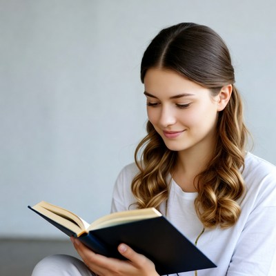 Reading a book indoors in the afternoon