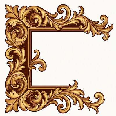 Ornate decorative frame design in brown