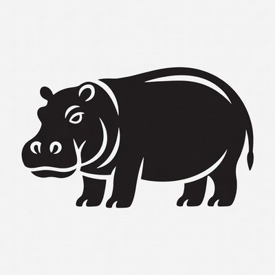 Hippo standing on solid ground