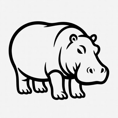 Hippo standing on land