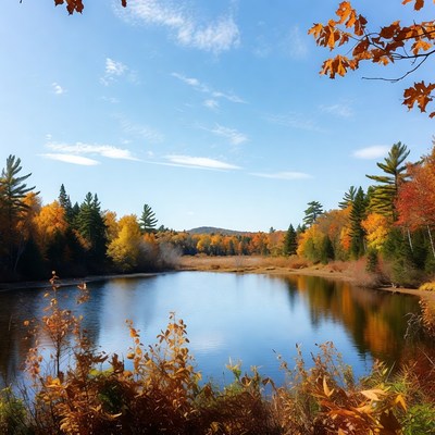 Colors of autumn by the lake