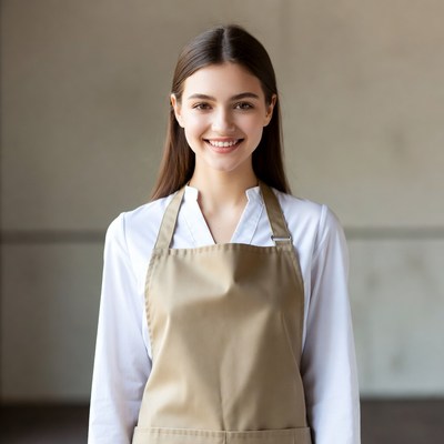 Smiling worker in neat attire