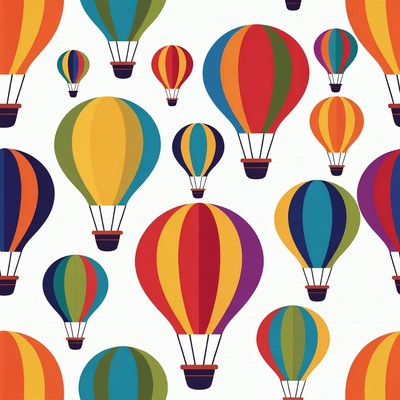Colorful hot air balloons in flight