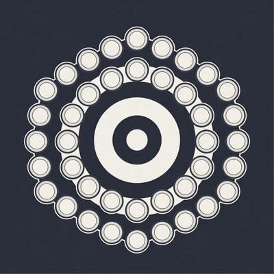 Geometric design with circular patterns