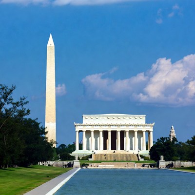 Lincoln memorial and washington monument view