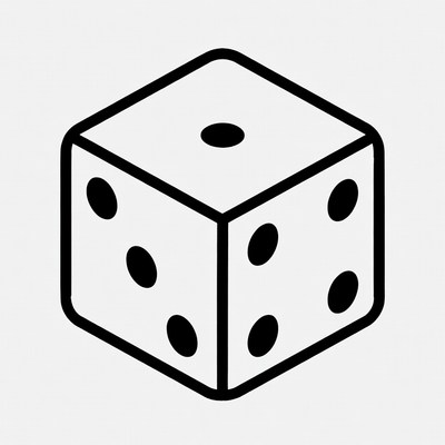 Simple black dice on white background