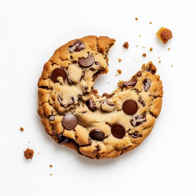 Large cookie with bite taken out