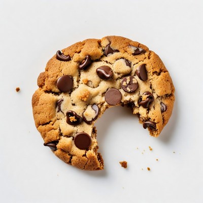 Freshly baked cookie with bite taken out