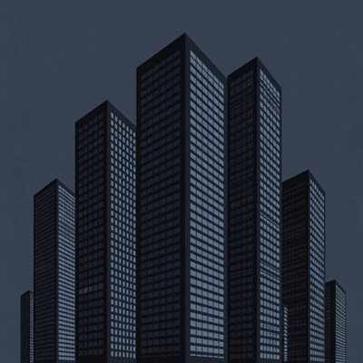 Tall buildings at night with lights