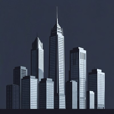 City skyline at night