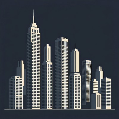 City skyline at night