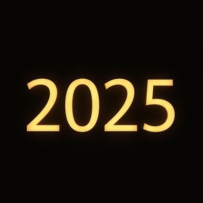 Bright number display for 2025