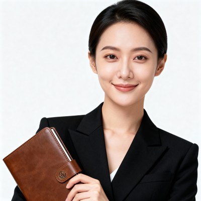 Business woman holding a planner