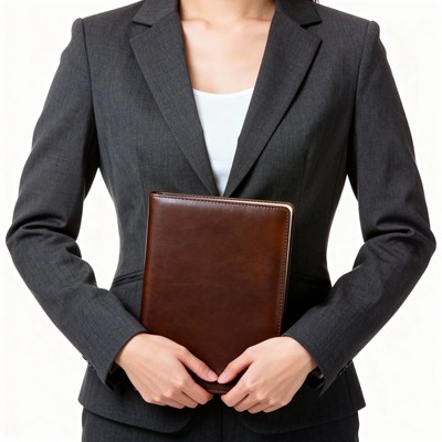 Business meeting with a portfolio in hand