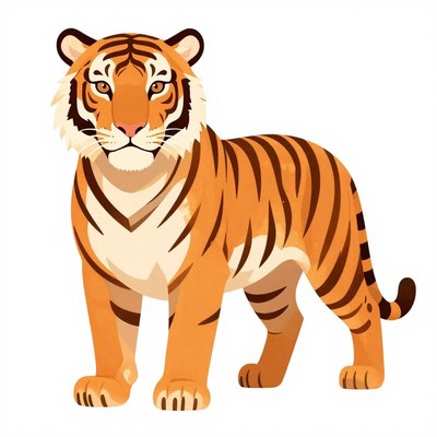 Tiger standing in natural pose