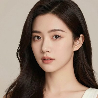 Young woman with long dark hair