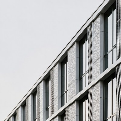 Modern building design in urban setting